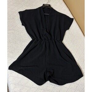 Lyaner Black Shorts Romper 100% Polyester Womens Size L   Never Worn